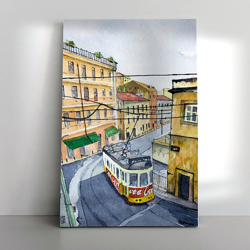 01 Tram 28 Lissabon als Canvas